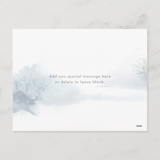 ウィンターウッドランドキツネファミリー名スクリプトラブ シーズンポストカード (裏面)