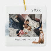 ウィンターウッドランドキツネ写真 セラミックオーナメント (正面)