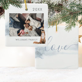 ウィンターウッドランドキツネ写真 セラミックオーナメント