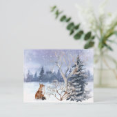 ウィンターウッドランドキツネ&フクロウ シーズンポストカード (スタンド正面)
