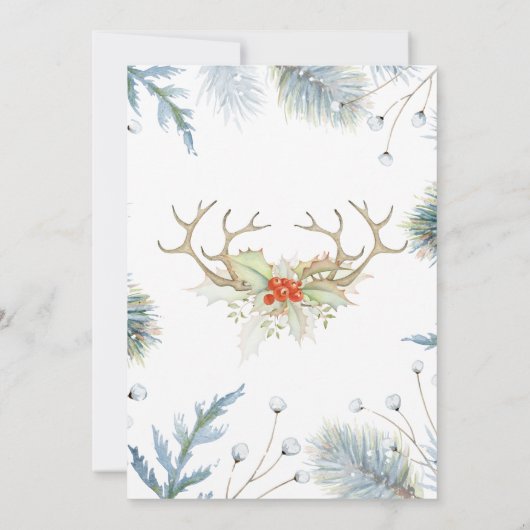 ウィンターウッドランドクリスマスホリデーパーティー 招待状 (裏面)