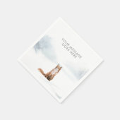 ウィンターウッドランドシーンキツネクリスマスホリデーズ スタンダードカクテルナプキン (角)