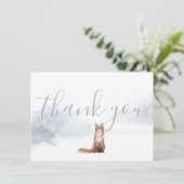 ウィンターウッドランドシーンキツネサンキュー サンキューカード (スタンド正面)