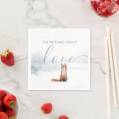 ウィンターウッドランドシーンキツネホリデー スタンダードカクテルナプキン (インサイチュ)