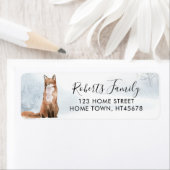 ウィンターウッドランドシーンキツネ差出人住所 ラベル (インサイチュ)