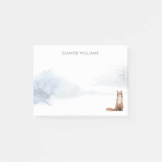 ウィンターウッドランドシーンキツネ ポストイット (正面)