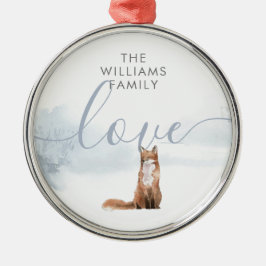 ウィンターウッドランドシーンキツネ メタルオーナメント