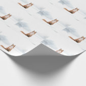 ウィンターウッドランドシーンキツネ ラッピングペーパー (角)