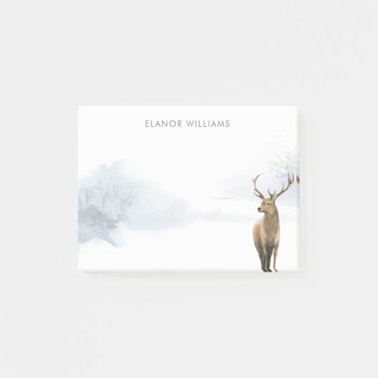 ウィンターウッドランドシーンシカ ポストイット (正面)