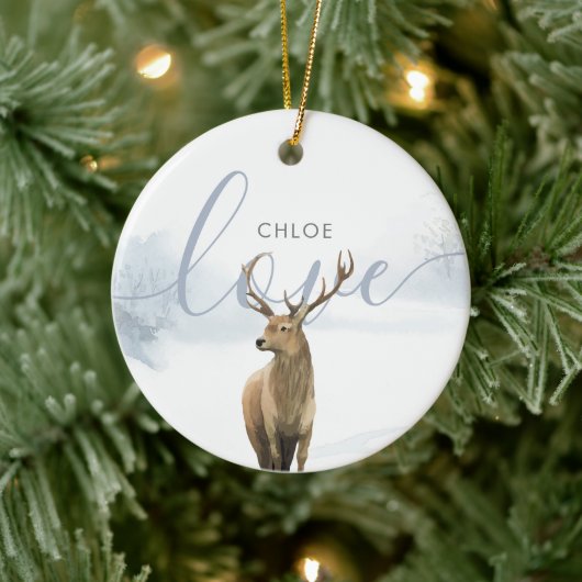 ウィンターウッドランドシーンスタック セラミックオーナメント (ツリー)