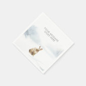 ウィンターウッドランドシーンヘア スタンダードカクテルナプキン (角)