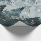 ウィンターウッドランドスタッグディアフォレストワイルダネス ラッピングペーパー (角)