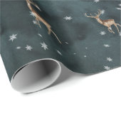 ウィンターウッドランドスタッグディアフォレストワイルダネス ラッピングペーパー (ロールコーナー)