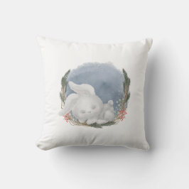 ウィンターウッドランドスリーピングバニー クッション