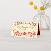 ウィンターウッドランドスリープキツネクリスマス プレイスカード (正面)