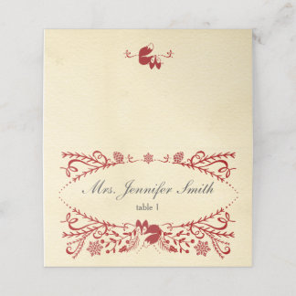 ウィンターウッドランドスリープキツネクリスマス プレイスカード