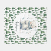 ウィンターウッドランドテディベア名 フリースブランケット (正面(横))