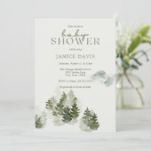 ウィンターウッドランドテーマベビーシャワー招待状カード 招待状 (スタンド正面)