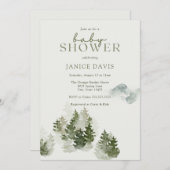 ウィンターウッドランドテーマベビーシャワー招待状カード 招待状 (正面/裏面)
