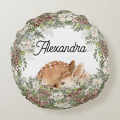 ウィンターウッドランドディアザワイルドワン ラウンドクッション (裏面)