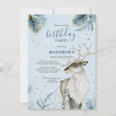 ウィンターウッドランドディアバースデーパーティー 招待状 (正面)