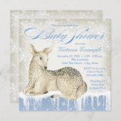 ウィンターウッドランドディアボーイベビーシャワー招待状 招待状 (正面/裏面)