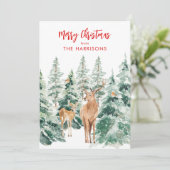 ウィンターウッドランドディアメリークリスマスホリデーカード シーズンカード (スタンド正面)
