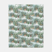 ウィンターウッドランドディアー フリースブランケット (正面)