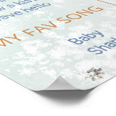 ウィンターウッドランドディーファースト誕生日パーティーマイルストーン ポスター (角)