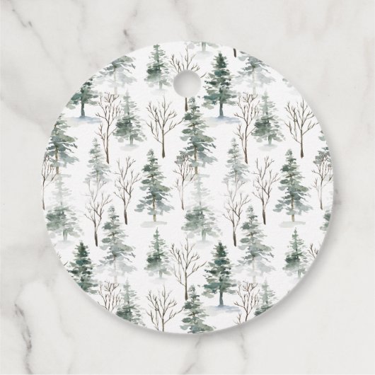 ウィンターウッドランドパインツリーホリデーギフトラベル フェイバータグ (裏面)