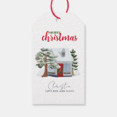 ウィンターウッドランドファームハウスメリー素朴クリスマス ギフトタグ (裏面)