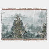 ウィンターウッドランドフォギーマウンテンフォレストスタッグディアス スローブランケット (正面)