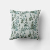 ウィンターウッドランドフォレストグリーンホリデーファミリーメモリ クッション (裏面)