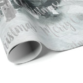 ウィンターウッドランドフォレストシルバーメリークリスマス ラッピングペーパー (ロールコーナー)