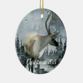 ウィンターウッドランドフォレストスタグトインデア セラミックオーナメント (右)