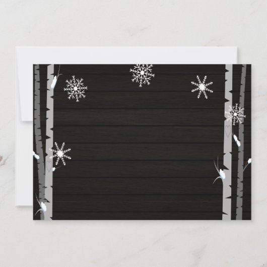 ウィンターウッドランドフォレストベビーガールシャワー招待状 招待状 (裏面)