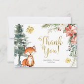 ウィンターウッドランドフォレストベビーシャワーサンキューカード サンキューカード (正面)
