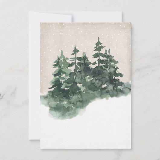 ウィンターウッドランドフォレストベビーシャワー招待状 招待状 (裏面)