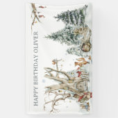 ウィンターウッドランドフォレスト |誕生日へようこそ 横断幕 (縦)