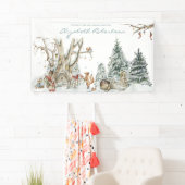 ウィンターウッドランドフォレスト |赤ちゃんシャワー 横断幕 (インサイチュ)