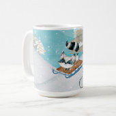 ウィンターウッドランドフレンズ – キツネヘッジホッグイラストレーション コーヒーマグカップ (正面左)