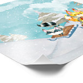 ウィンターウッドランドフレンズ – キツネヘッジホッグイラストレーション フォトプリント (角)