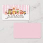 ウィンターウッドランドベビーアニマルズおむつラッフルチケット エンクロージャーカード (正面/裏面)