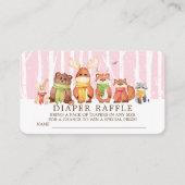 ウィンターウッドランドベビーアニマルズおむつラッフルチケット エンクロージャーカード (正面)