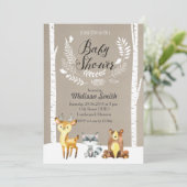 ウィンターウッドランドベビーシャワー招待状 招待状 (スタンド正面)