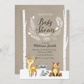 ウィンターウッドランドベビーシャワー招待状 招待状 (正面/裏面)