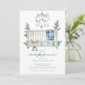 ウィンターウッドランドベビーシャワー招待状 招待状 (スタンド正面)