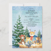ウィンターウッドランドベビーシャワー招待状 招待状 (正面)