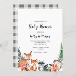 ウィンターウッドランドベビーシャワー招待状 招待状