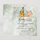 ウィンターウッドランドベビーベビーシャワー外は寒い (正面/裏面)
